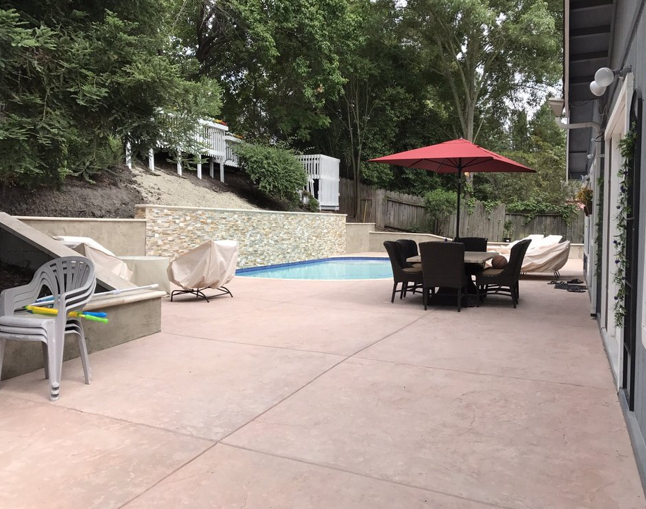 This is an image of a stamped concrete patio